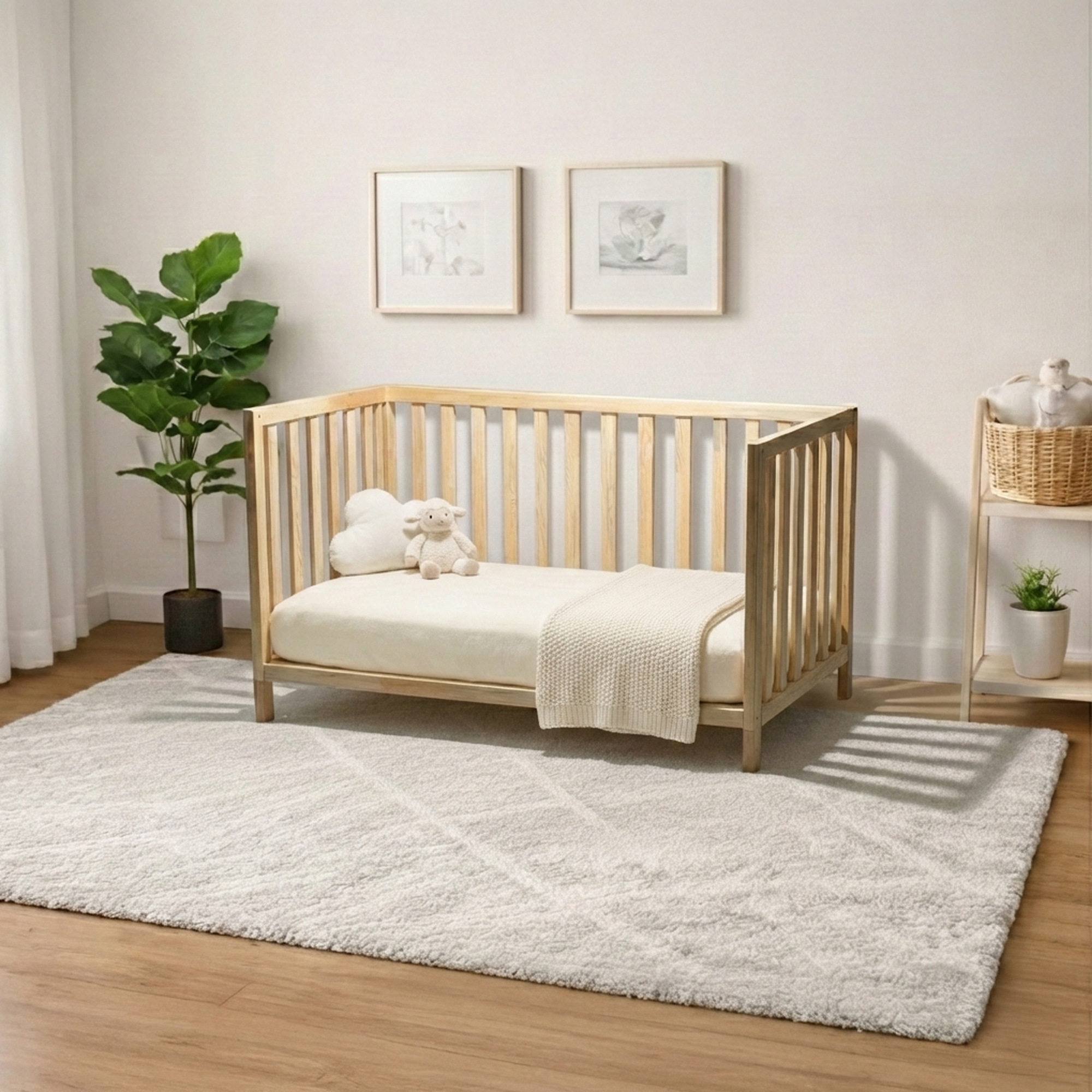 Montessori Karyola Yatak Çam Ağacı – Önü Açık Ayaklı Ahşap Bebek & Çocuk Yatağı | Theon Serisi