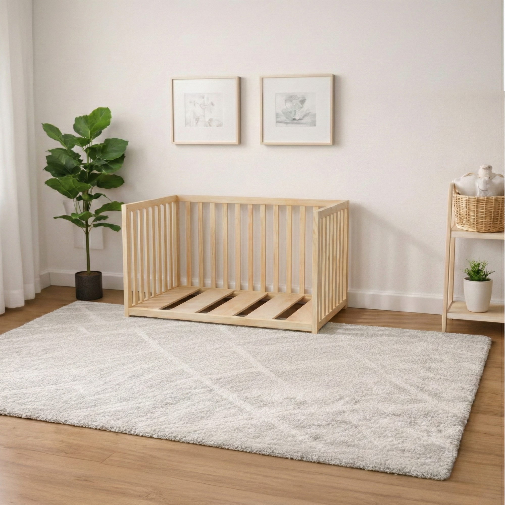 Montessori Doğal Ahşap Yatak Çam Ağacı – Bebek & Çocuk Karyolası | Kairos Serisi