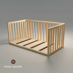 Montessori Doğal Ahşap Yatak Çam Ağacı – Bebek & Çocuk Karyolası | Kairos Serisi