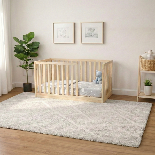 Doğal Çam Ağacı Montessori Karyola – Ahşap Bebek & Çocuk Yatağı | Nara Serisi