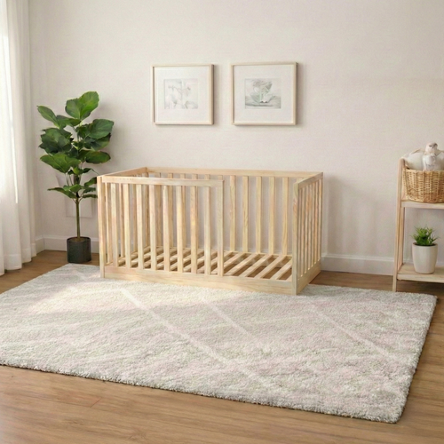 Doğal Çam Ağacı Montessori Karyola – Ahşap Bebek & Çocuk Yatağı | Nara Serisi