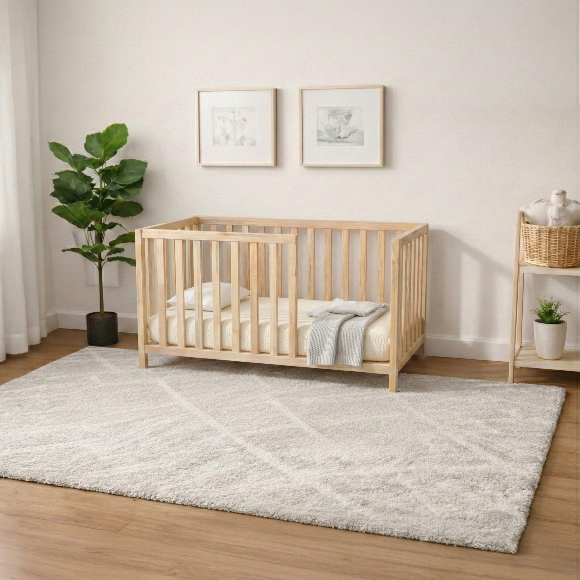 Montessori Ayaklı Karyola Çam Ağacı – Ahşap Bebek & Çocuk Yatağı | Elia Serisi