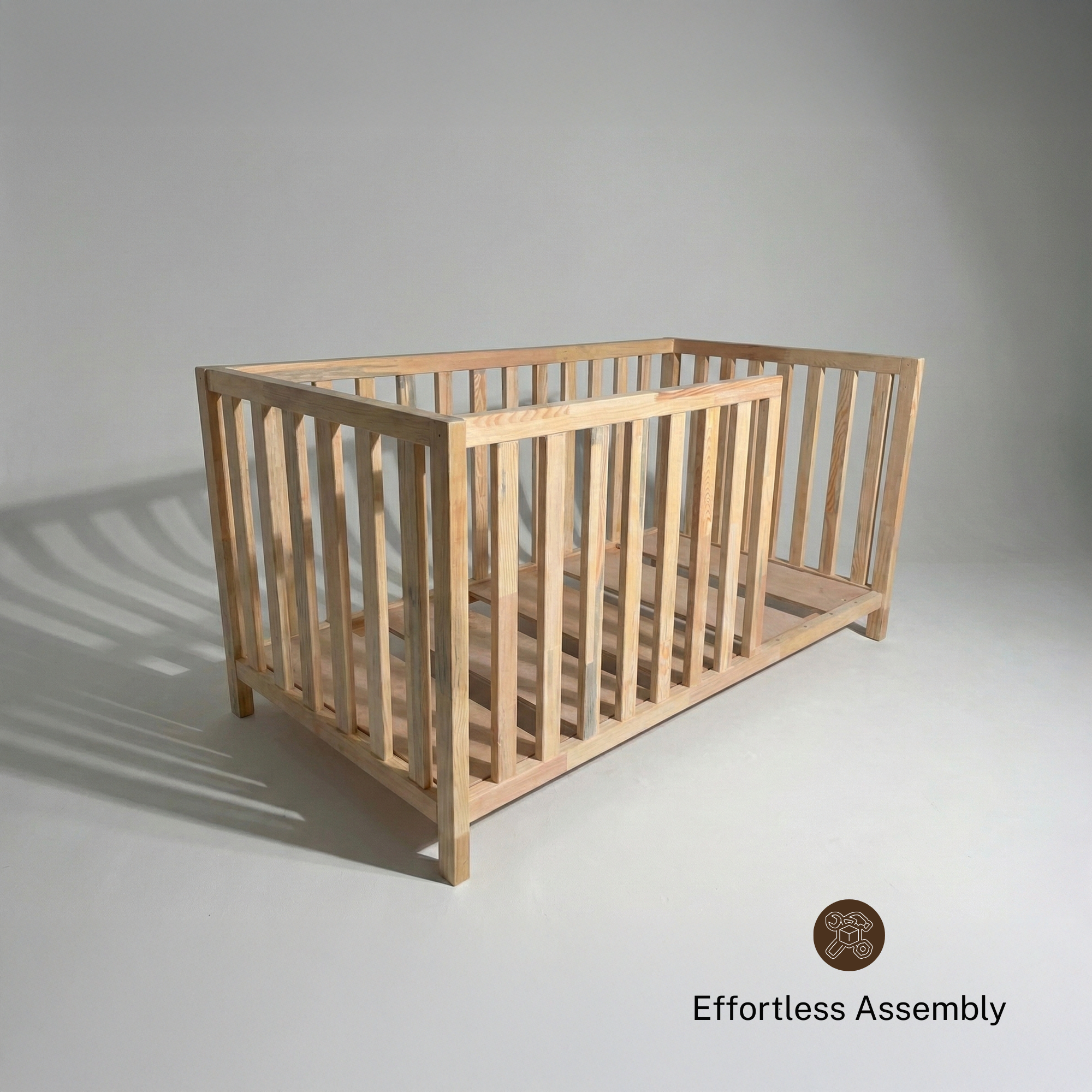 Montessori Ayaklı Karyola Çam Ağacı – Ahşap Bebek & Çocuk Yatağı | Elia Serisi