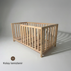 Montessori Ayaklı Karyola Çam Ağacı – Ahşap Bebek & Çocuk Yatağı | Elia Serisi