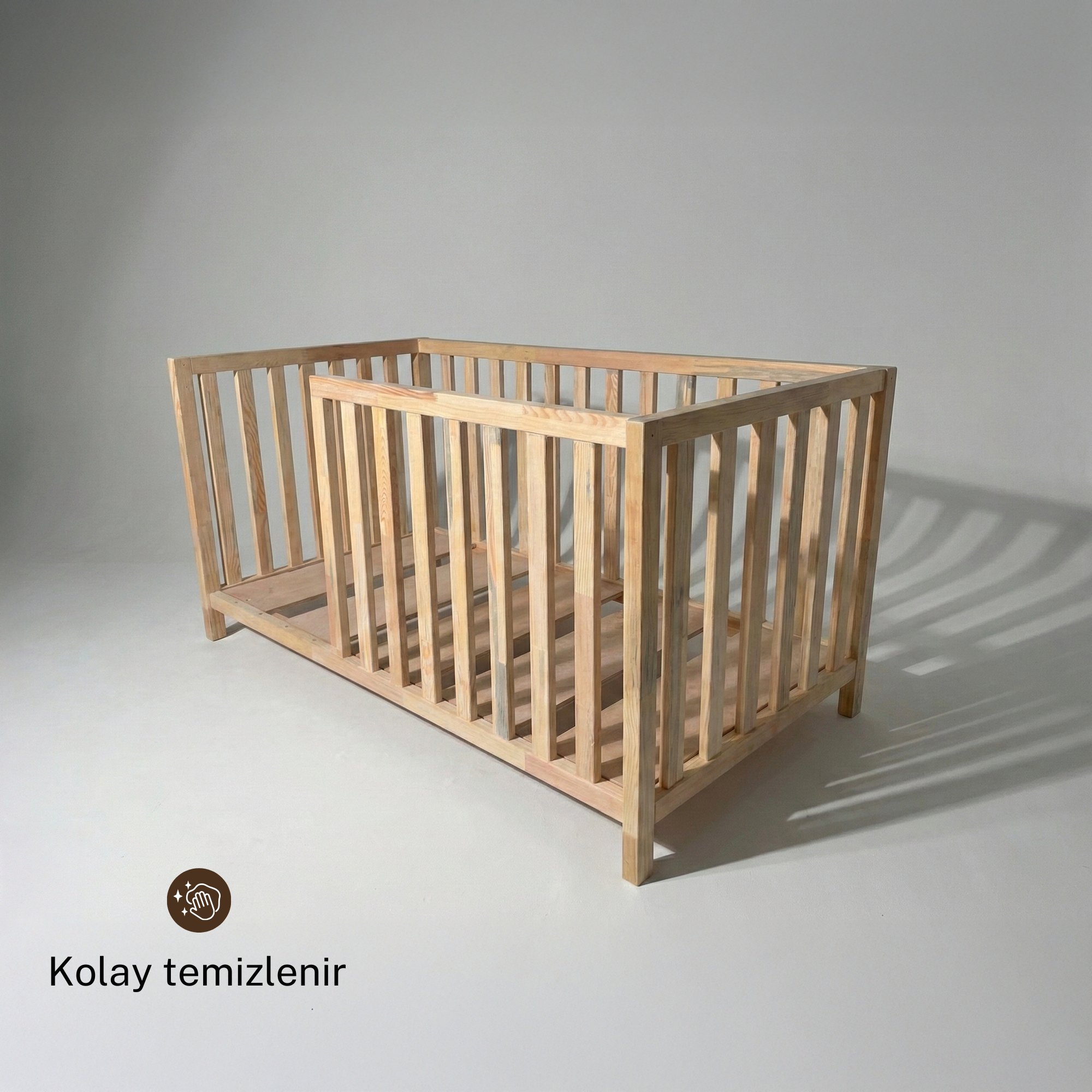 Montessori Ayaklı Karyola Çam Ağacı – Ahşap Bebek & Çocuk Yatağı | Elia Serisi