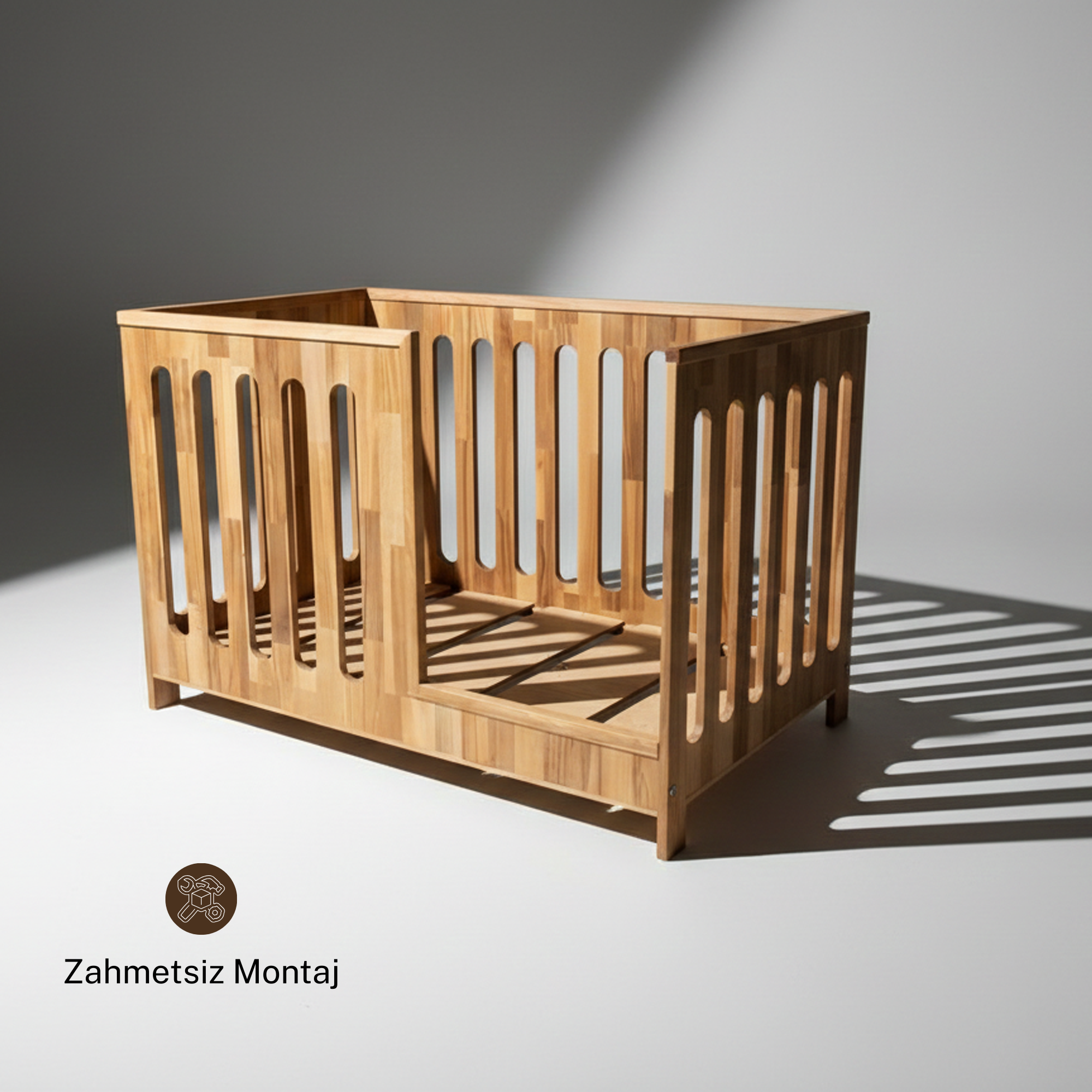 Montessori Yatak Kayın Masif – Doğal Ahşap Bebek & Çocuk Karyolası | Capricornus Serisi