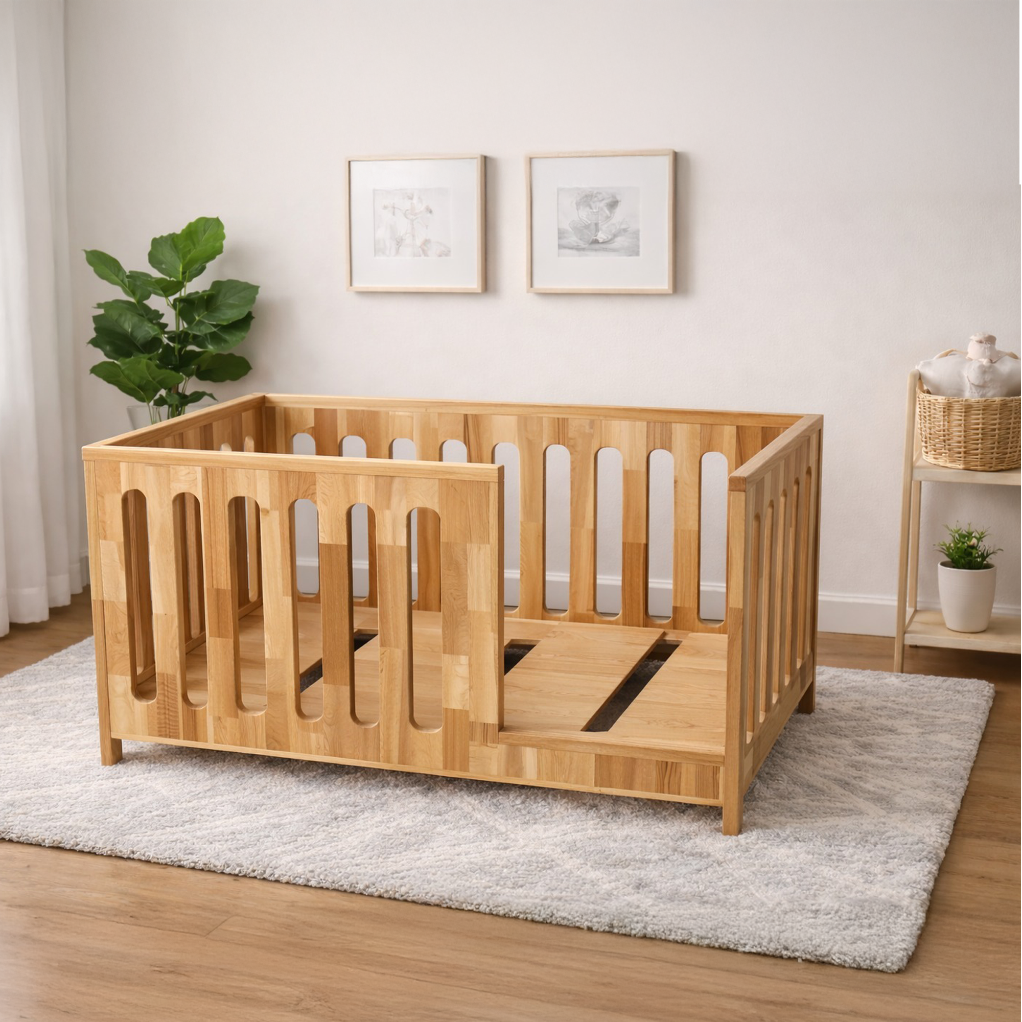 Montessori Yatak Kayın Masif – Doğal Ahşap Bebek & Çocuk Karyolası | Capricornus Serisi