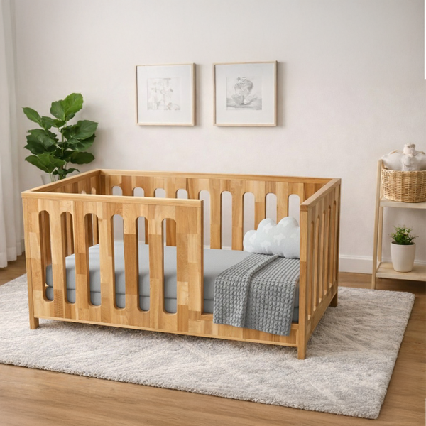 Montessori Yatak Kayın Masif – Doğal Ahşap Bebek & Çocuk Karyolası | Capricornus Serisi