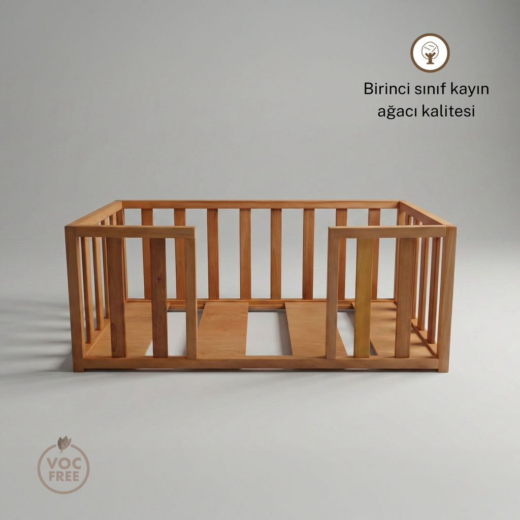 Montessori Yatak Kayın Ağacı – Ahşap Bebek & Çocuk Karyolası | Pisces Serisi