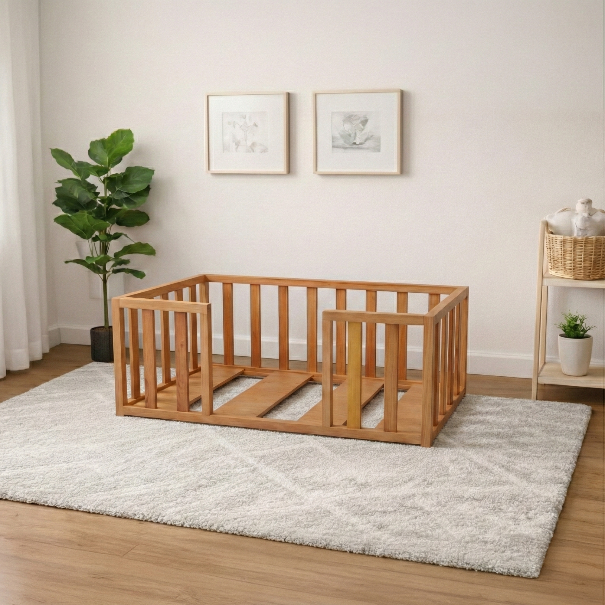 Montessori Yatak Kayın Ağacı – Ahşap Bebek & Çocuk Karyolası | Pisces Serisi