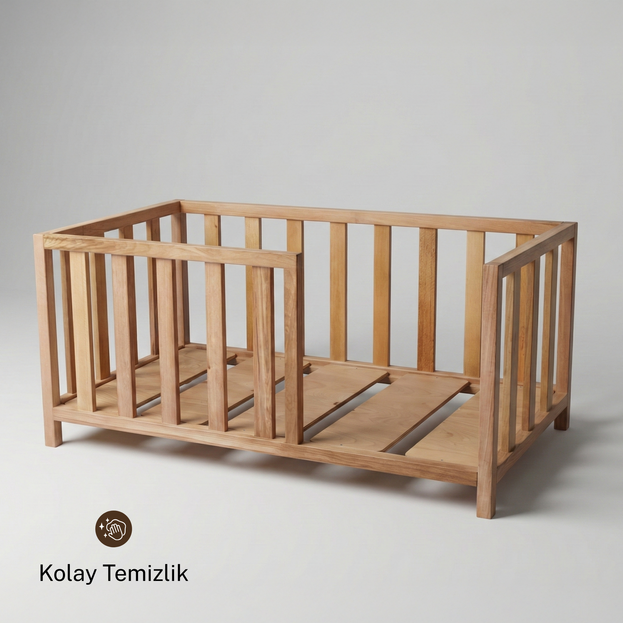 Montessori Ayaklı Karyola Kayın Ağacı – Ahşap Bebek & Çocuk Yatağı | Aquarius Serisi