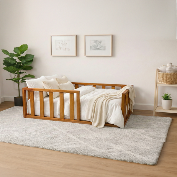 Montessori Yer Yatağı Kayın Ağacı – Ahşap Bebek & Çocuk Karyolası | Aries Serisi