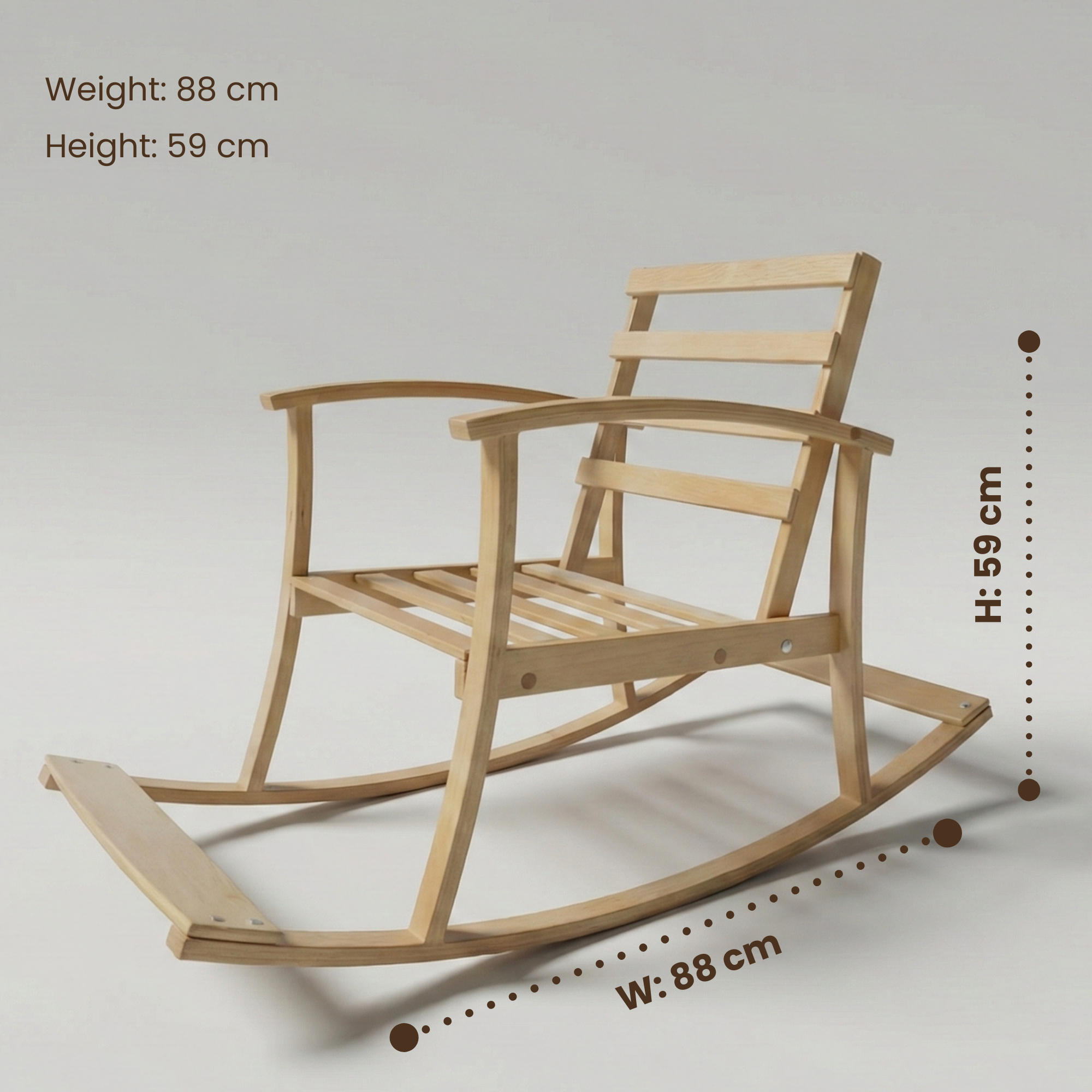 Sallanan Çocuk Sandalyesi Kayın Ağacı 88 X 59 cm