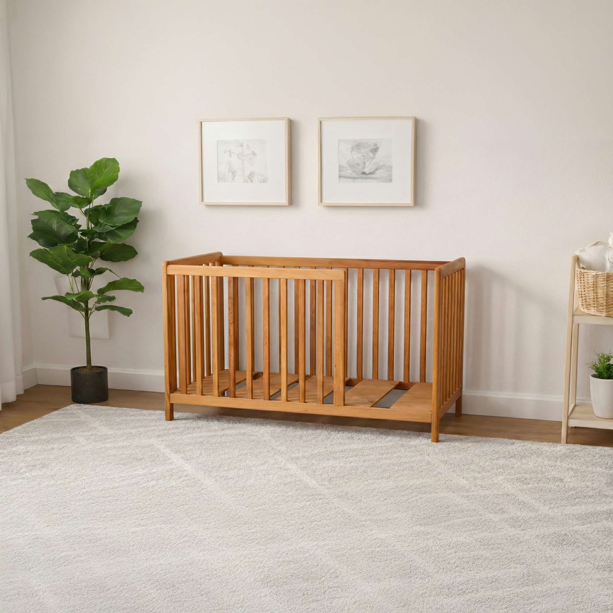 Montessori Yatak Kayın Ağacı – Ayaklı Ahşap Bebek & Çocuk Karyolası | Taurus Serisi