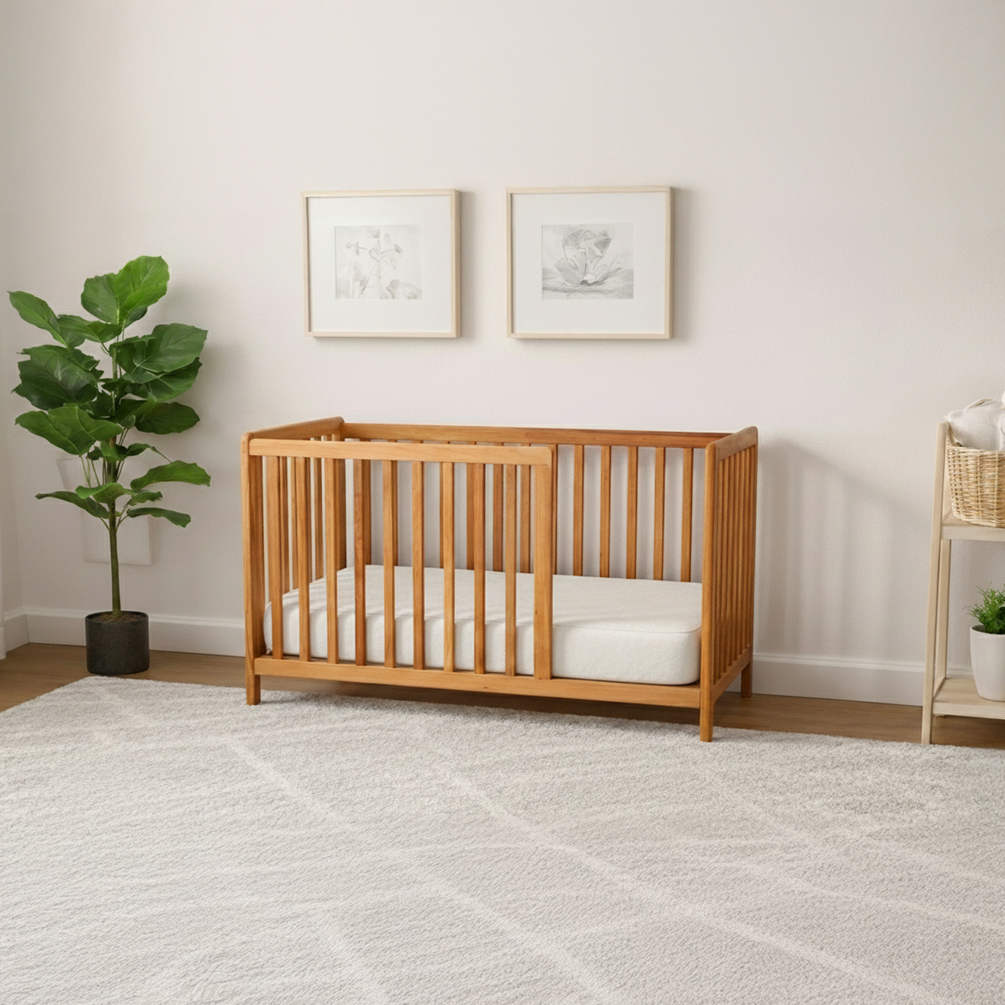 Montessori Yatak Kayın Ağacı – Ayaklı Ahşap Bebek & Çocuk Karyolası | Taurus Serisi